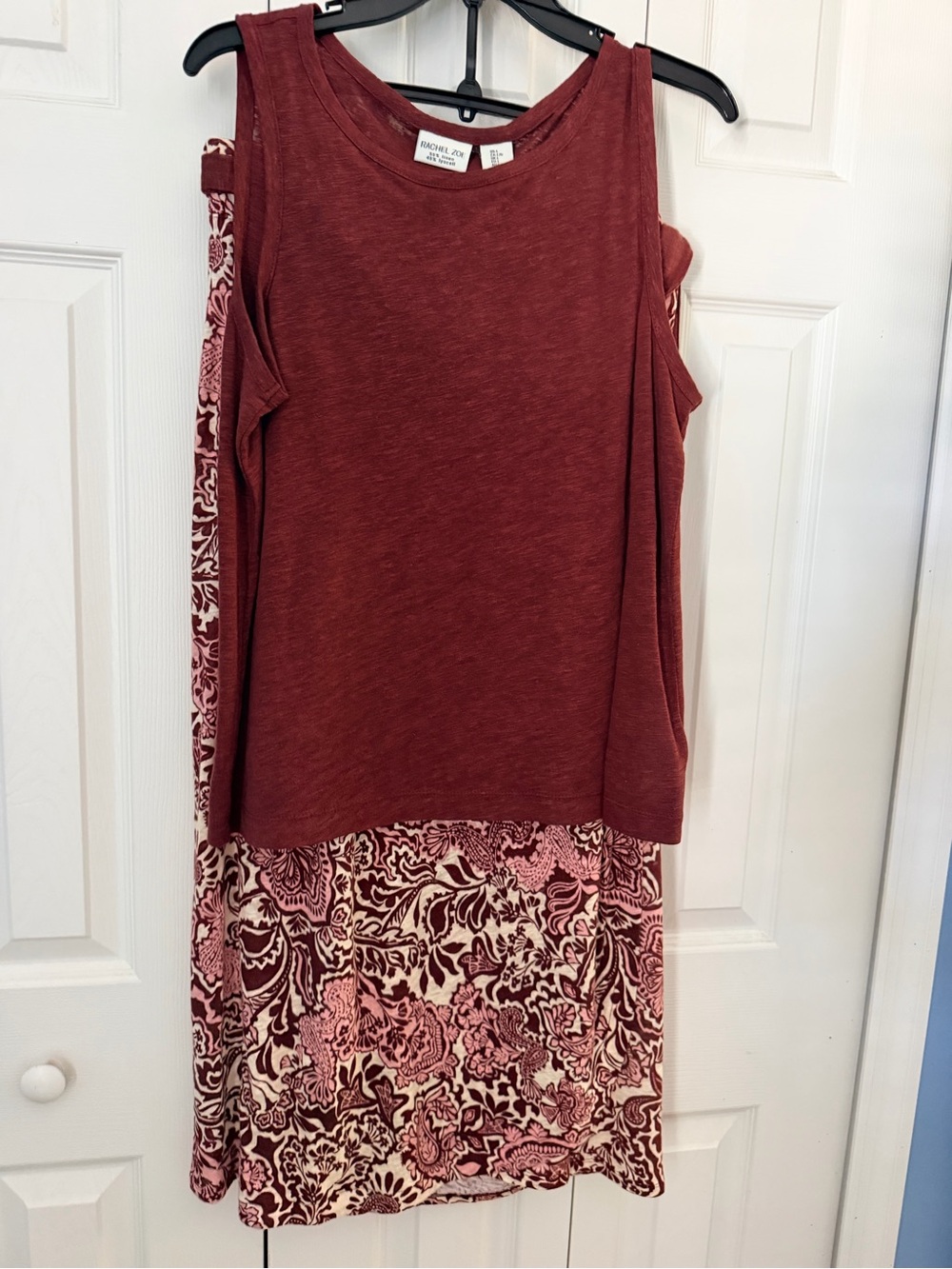 Rachel Zoe Burgundy & Cream top and Floral Skirt skirt